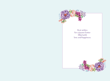 Easter Bouquet Egg Card by Pictura featuring colorful floral and egg illustrations on a festive Easter greeting card
