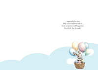 Easter balloon bunny card for daughter featuring colorful balloon design, from Omega Industry Co., LTD.