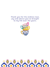 Pictura Mother's Day card featuring colorful teacup illustrations, perfect for celebrating moms on Mother's Day.