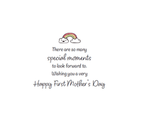 Pictura Baby Icons Heart Mother's Day card featuring cute baby illustrations and a heartfelt message for first Mother's Day celebration.