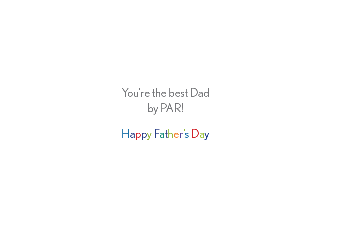 Father's Day golf cart card by Omega Industry Co., LTD featuring a colorful golf cart illustration and heartfelt message for dads.