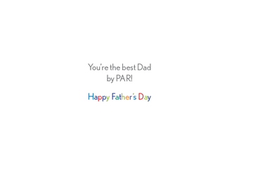 Father's Day golf cart card by Omega Industry Co., LTD featuring a colorful golf cart illustration and heartfelt message for dads.