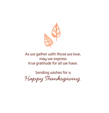 Thanksgiving card with autumn leaves design by Pictura, featuring fall foliage and warm seasonal colors.