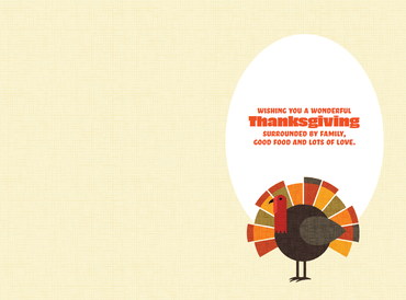 Minimalist Turkey Thanksgiving Card by Pictura featuring a simple turkey illustration for holiday greeting messages.