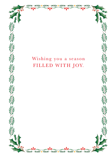 Pictura Let It Snow Skates Christmas card featuring festive winter scene with skaters and snowflakes.
