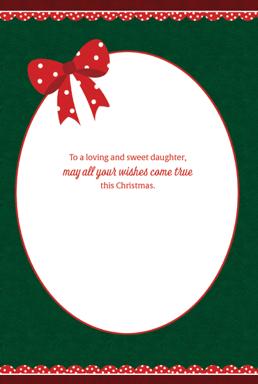 Seasonal snowman wreath Christmas card featuring a festive design for daughters by Pictura, with colorful holiday decorations.