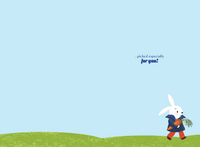 Blue Jacket Bunny Easter Card
