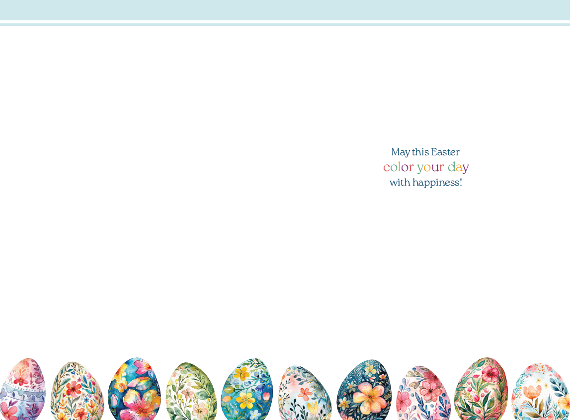 Watercolor Eggs Easter Card