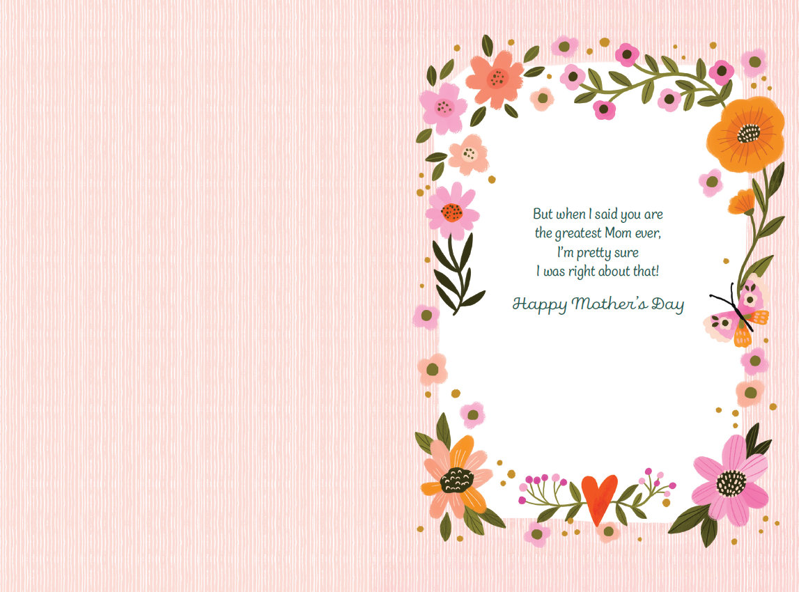 Pictura Mom You Were Right Mother's Day card featuring a playful car-themed design