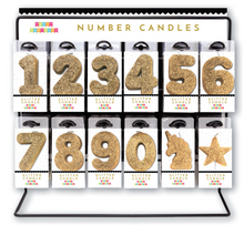 Gold Glitter Number Candle Party Partners