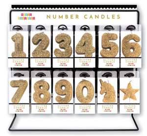 Gold Glitter Number Candle Party Partners