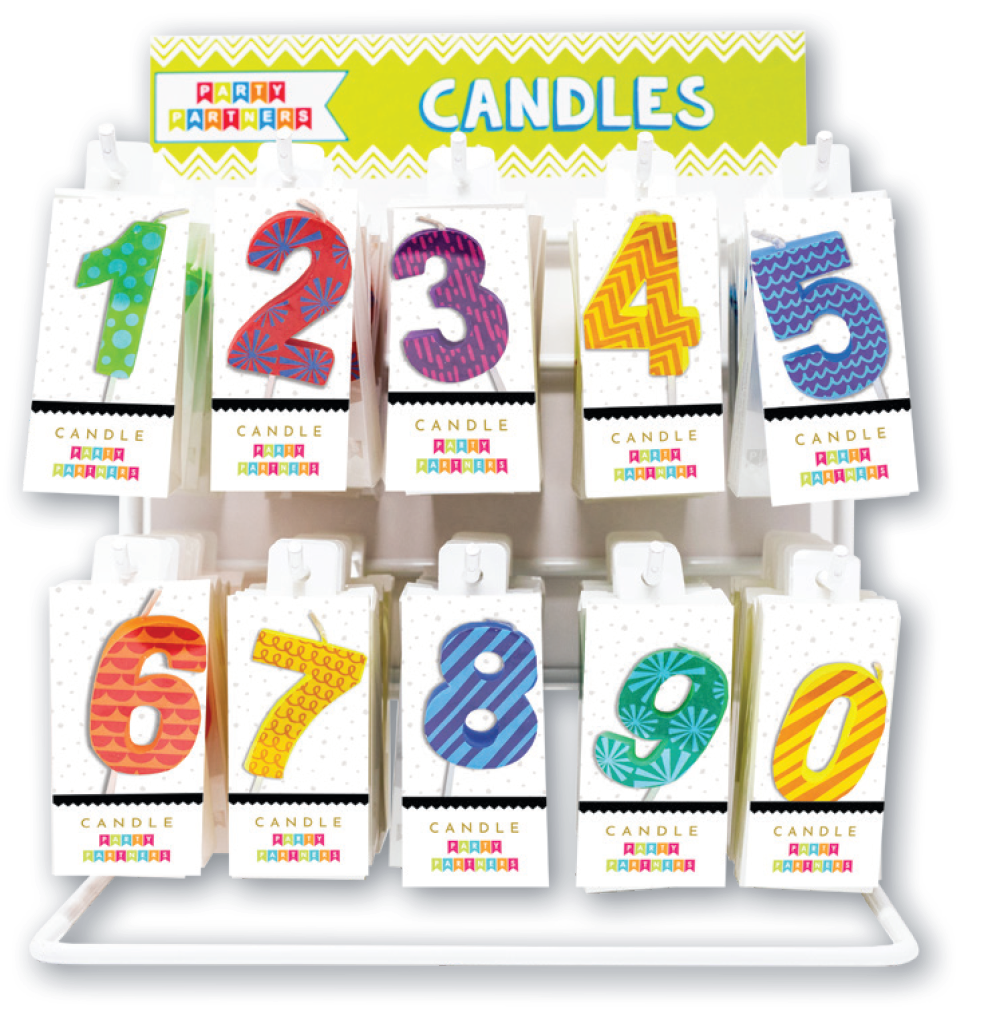 Colorful Decal Number Candles