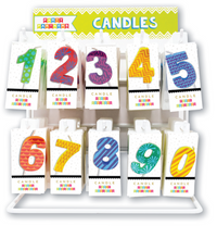 Colorful Decal Number Candles