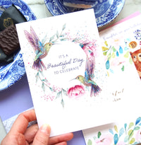 Hummingbird Wreath Birthday Card