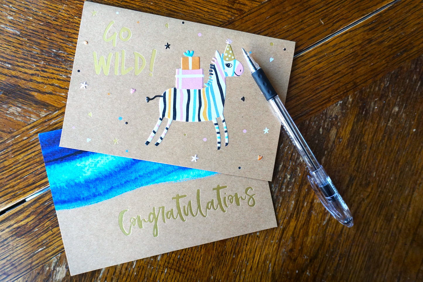 Get Wild Zebra Birthday Child Card Kraft