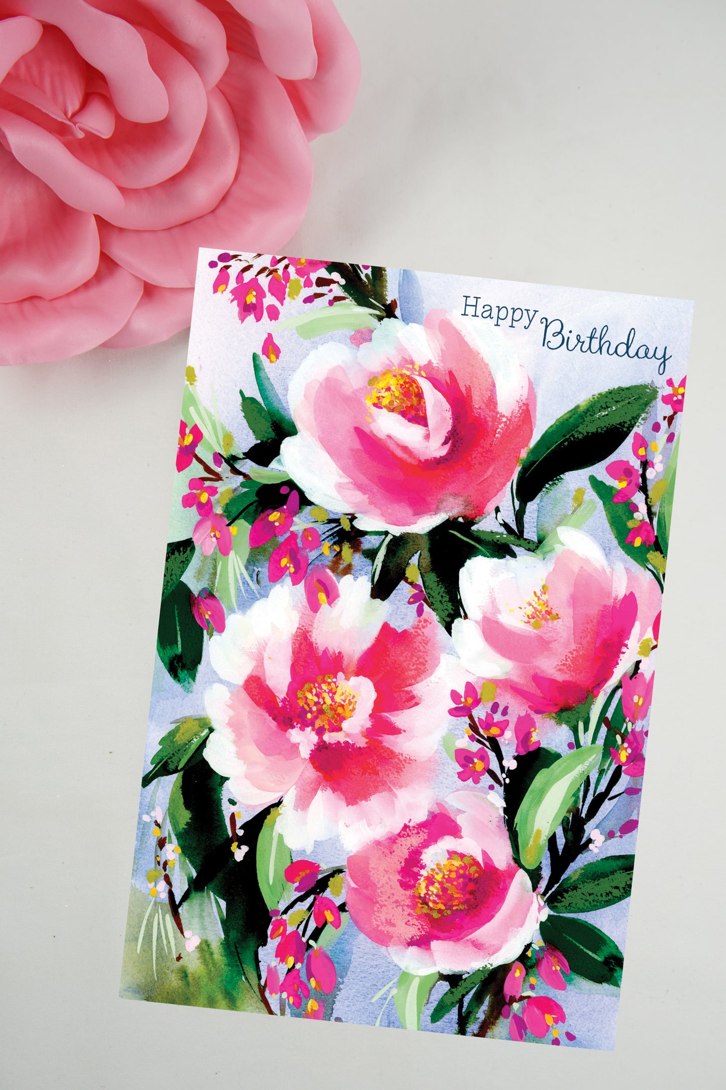 Painted Flowers Birthday Card