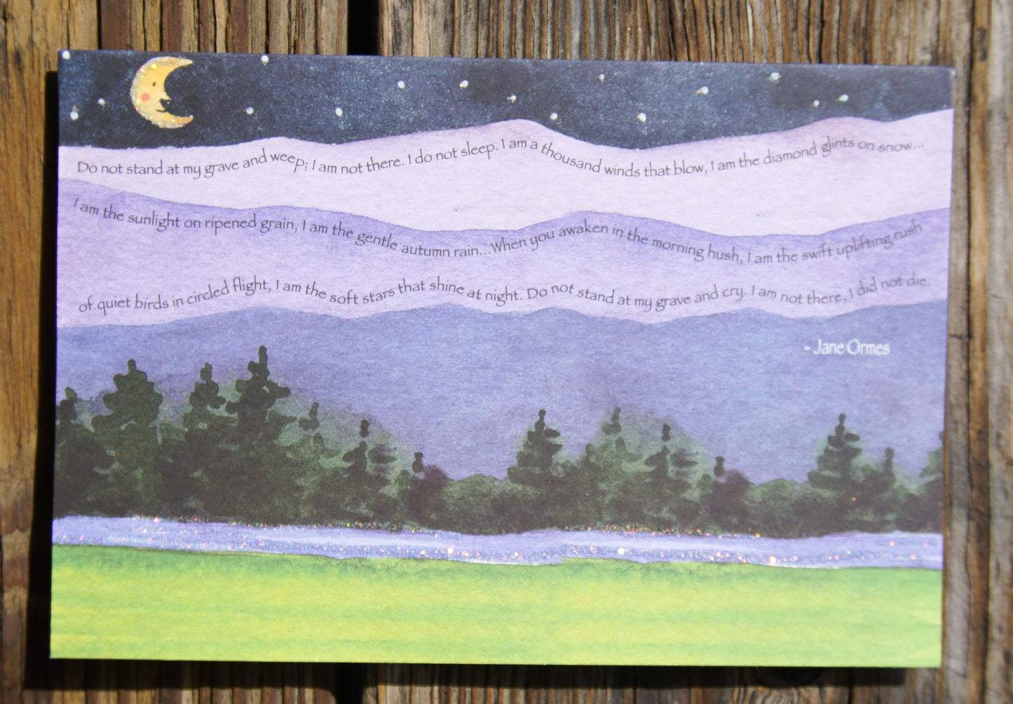 Sympathy Card Moon Over Mountains Pictura USA - Cardmore