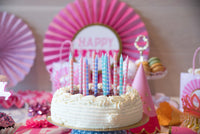 Pastel Striped 16 Candle Set
