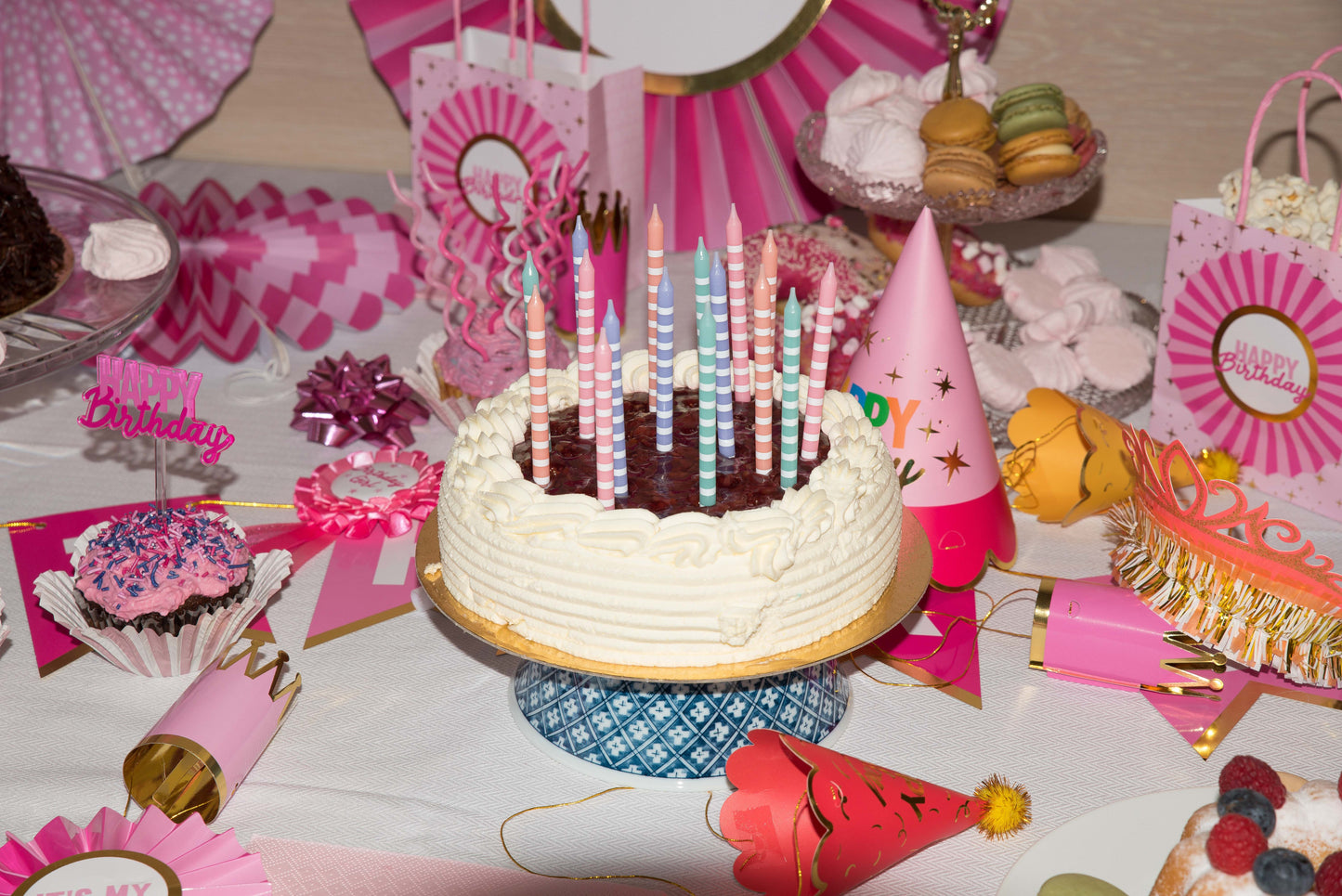Pastel Striped 16 Candle Set