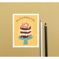 Strawberry Cake Birthday Card