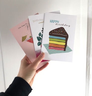 Rainbow Cake Slice Birthday Card