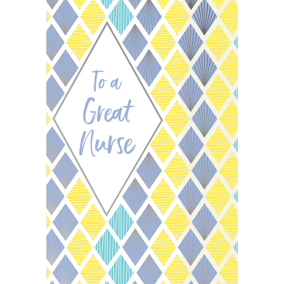 Pictura Diamond Pattern Thank You Card for Nurse, colorful diamond design on front