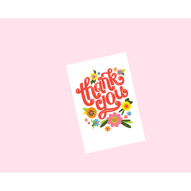 Bright Floral Thank You Card