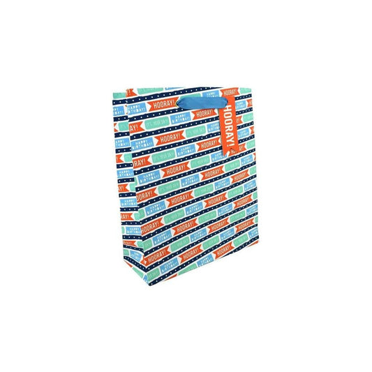 Large Love Vivid Horray gift bag with colorful "Horray" text and decorative design, perfect for celebrations and gifting.