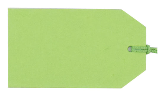 Lime green luggage tag from Love Vivid, vivid product with adjustable strap and clear ID window for travel accessories.