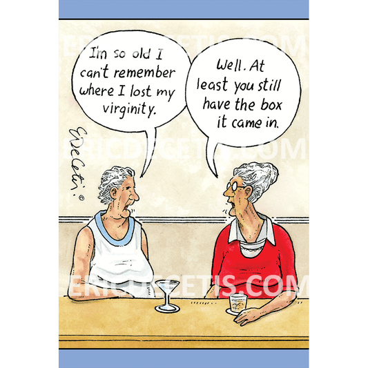 Pictura Lost Virginity birthday card by Eric Decetis featuring humorous design on a greeting card for special occasions.