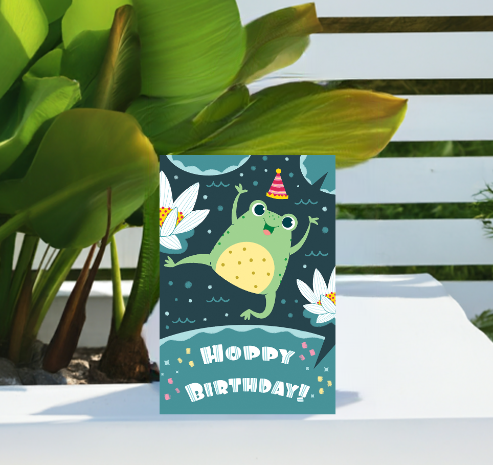 Hoppy Birthday Frog Birthday Card