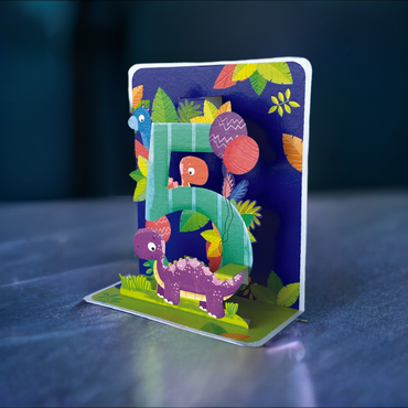 5 Years Pop-up Small 3D Card