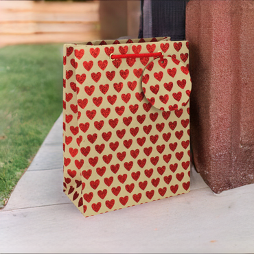 Glitter Hearts Medium Gift Bag