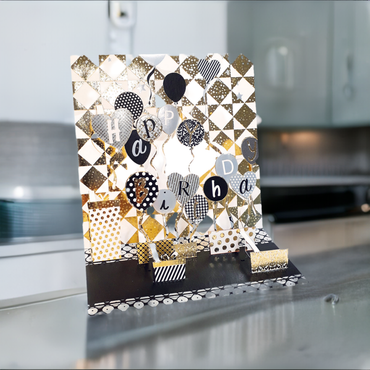 Happy Birthday Gold & Silver Pop-up Large 3D Card
