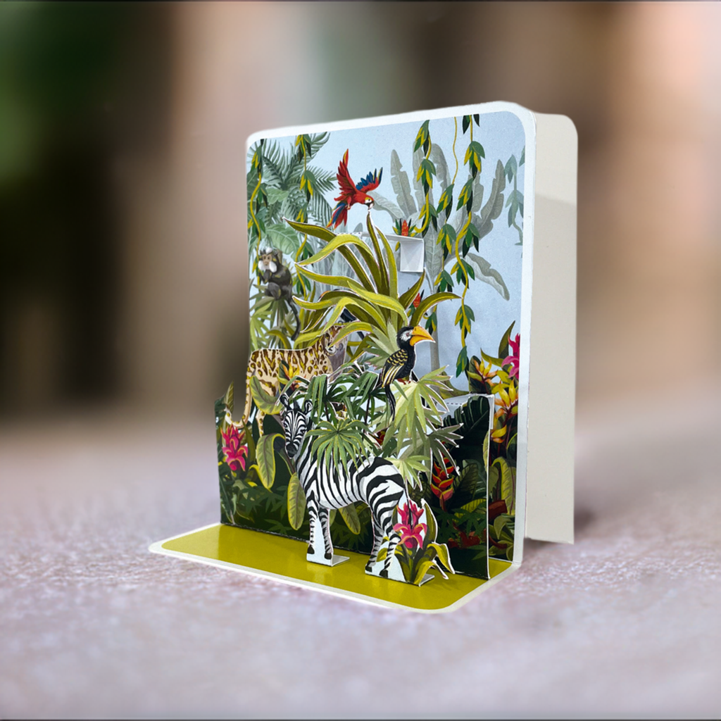 Zebra & Jungle Pop-up Small 3D Card