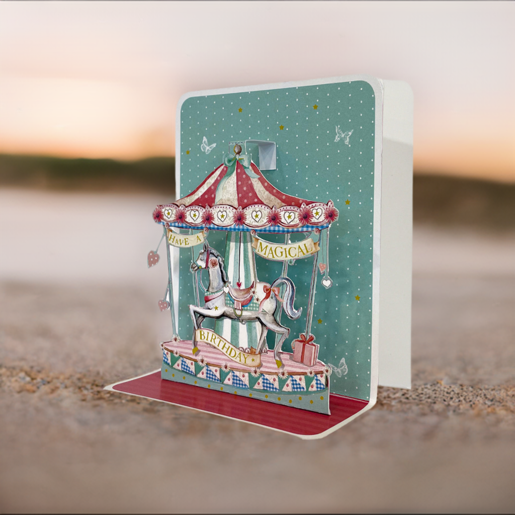Carousel Birthday Pop-up Small 3D Card