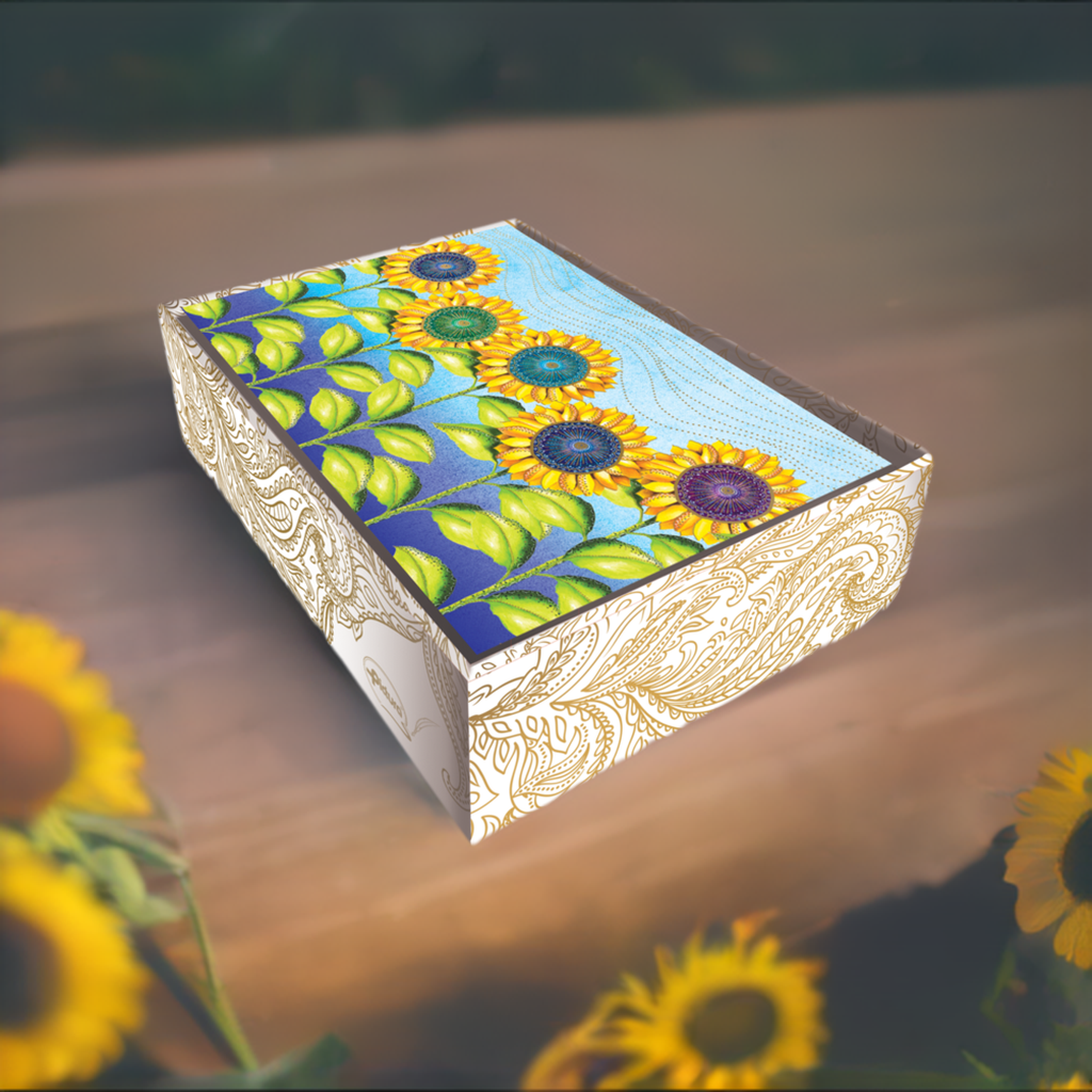 Field Of Sunflowers Blank Boxed Notes