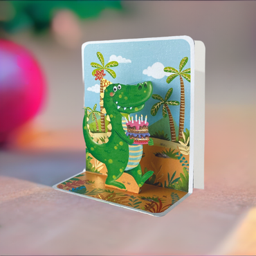 Dinosaur Pop-up Small 3D Card