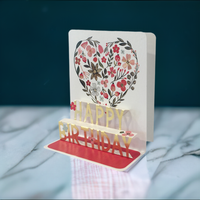Bday Heart Birthday Pop-up Small 3D Card