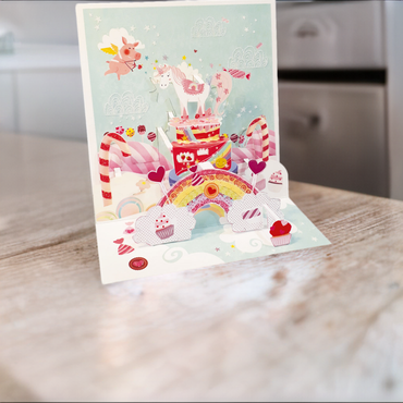 Unicorn Pop-up Grande 3D Card