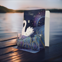 Swan Birthday Pop-up Small 3D Card