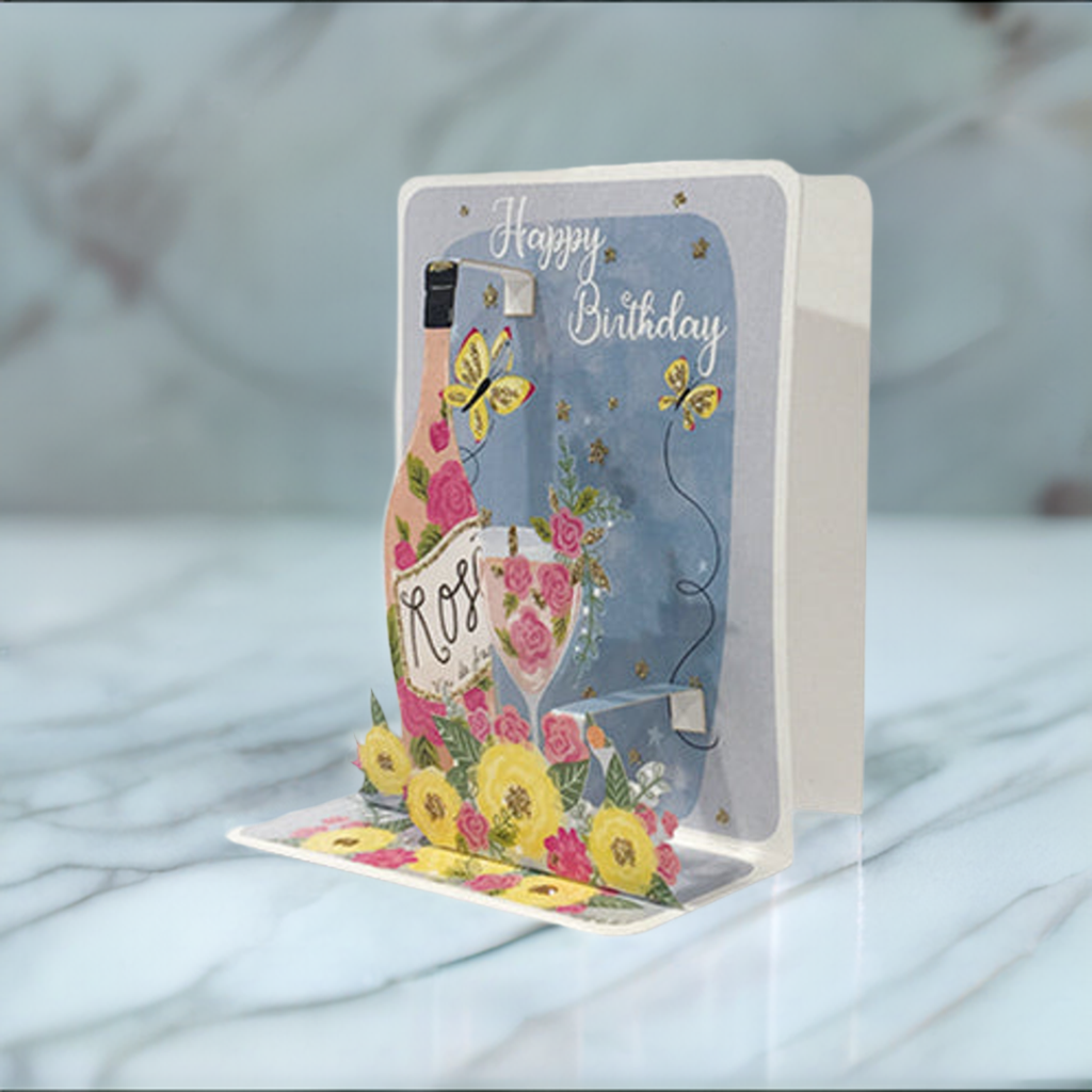 Rosé Birthday Pop-up Small 3D Card