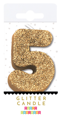 Glitter number 0 candle by Party Partners, decorative candle for celebrations with sparkling glitter finish.