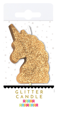 Glitter number 0 candle from Party Partners, decorative candle for celebrations with sparkling finish and number design.