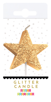 Glitter number 0 candle by Party Partners, decorative candle for celebrations, with sparkling silver glitter finish.