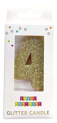 Glitter number 0 candle by Party Partners, decorative numeric candle for celebrations, with sparkling glitter finish.