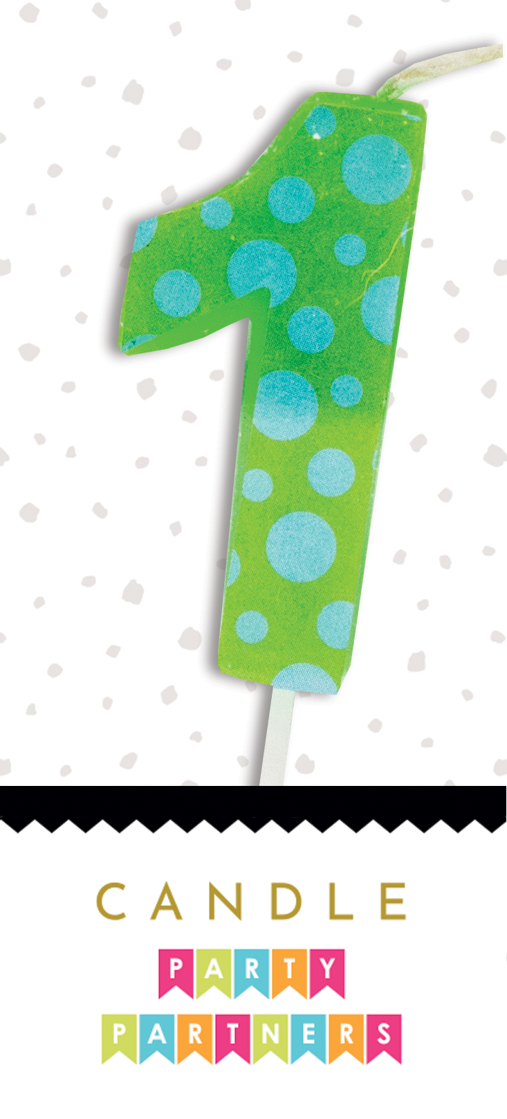 Number 3 decal candle by Party Partners, a decorative candle with a bold number 3 decal for celebrations.