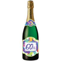 Pictura 60th Birthday Champagne Sound Card featuring a festive champagne bottle and celebratory design for milestone celebrations