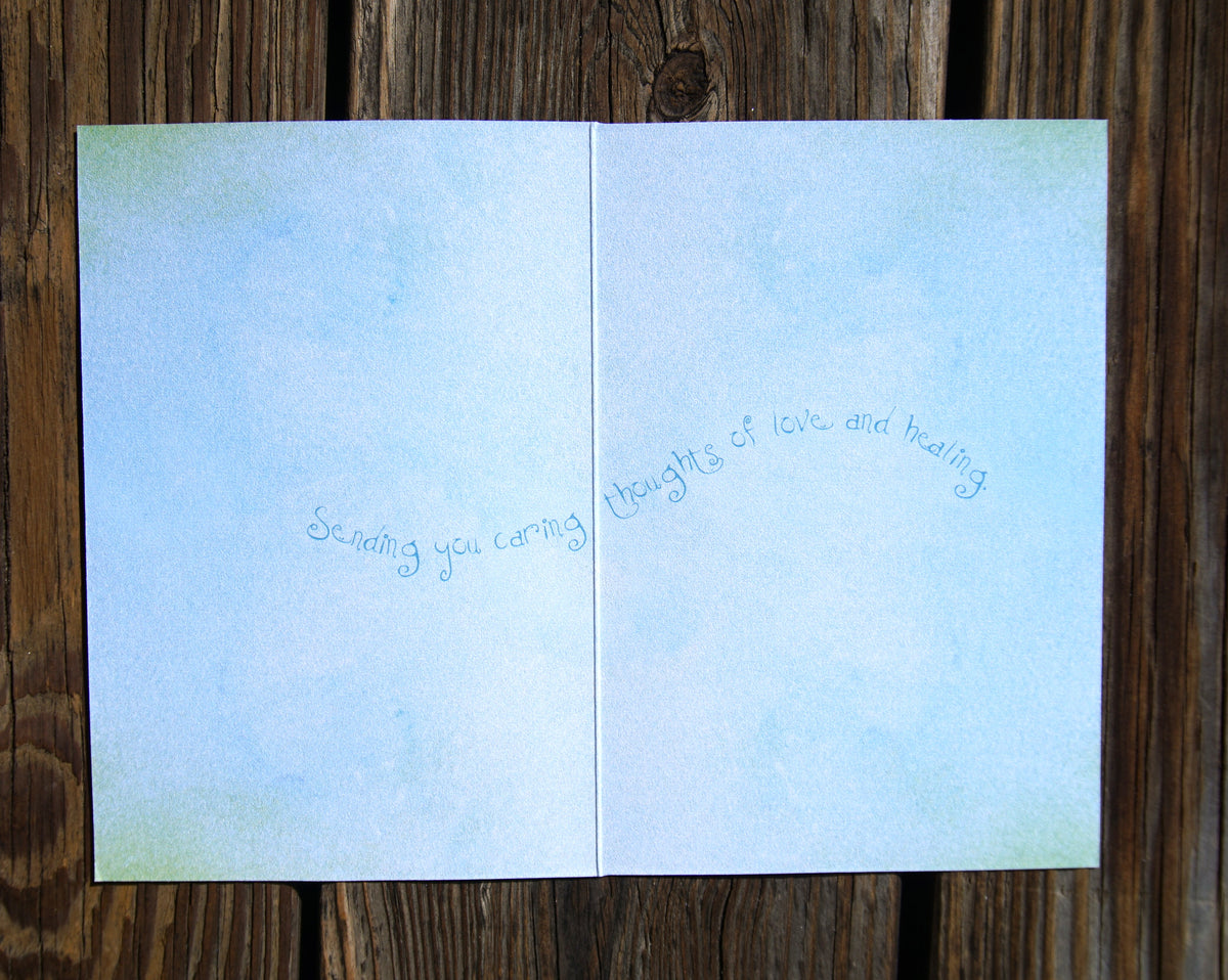 Pictura Stardust Get Well everyday card with celestial design and uplifting message on a white background.