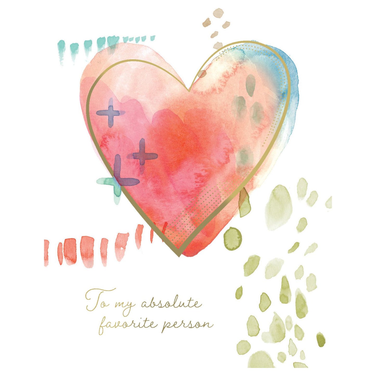 Watercolor Heart Anniversary Card